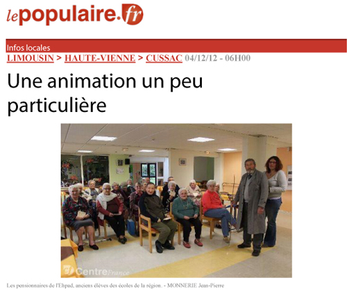 Une animation un peu particulière - Le populaire 04/12/12