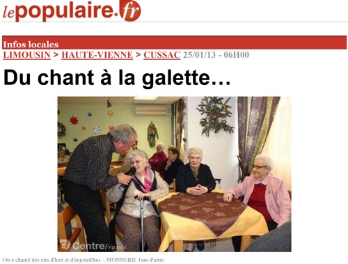 Du chant à la galette… - Le populaire 25/05/13