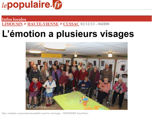 L’émotion a plusieurs visages - Le populaire 02/12/13