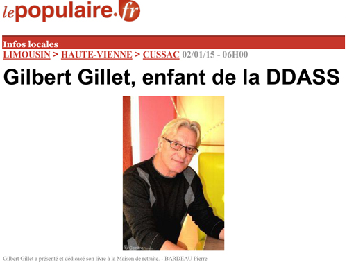 Gilbert Gillet, enfant de la DDASS - Le populaire 02/01/15