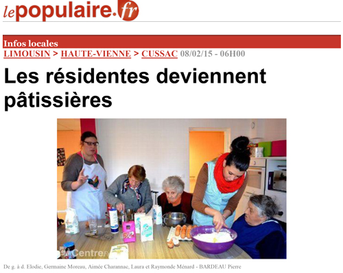 Les résidentes deviennent pâtissières - Le populaire 08/02/15