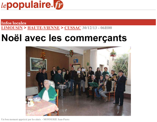 Noël avec les commerçants - Le populaire 30/12/14