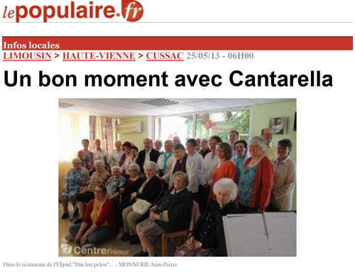 Un bon moment avec Cantarella - Le populaire 25/05/13