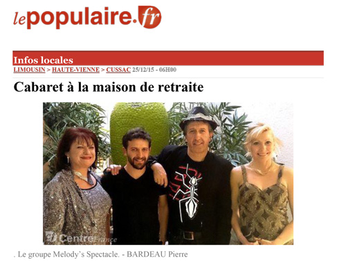 Cabaret à la maison de retraite - Le Populaire 25/12/15