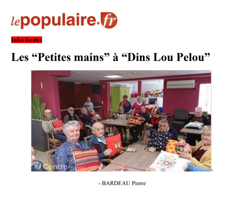 Les “Petites mains” à “Dins Lou Pelou” - Le Populaire 15/04/16