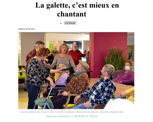 La galette, c’est mieux en chantant - Le Populaire 25/01/2017